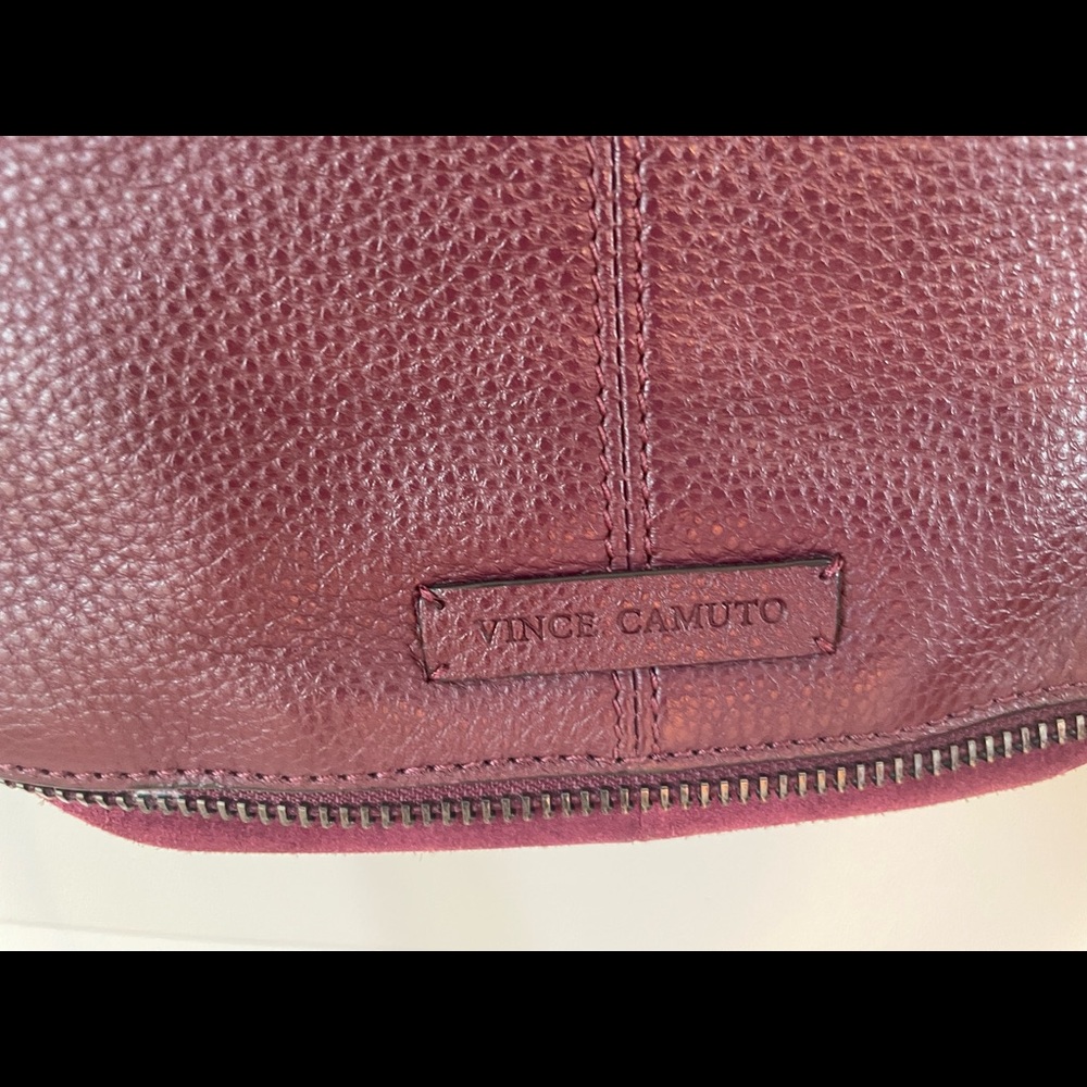Burgundy leather & suede Vince Camuto Crossbody